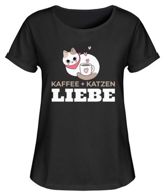 KAFFEE + KATZEN LIEBE - Damen RollUp Shirt