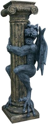 Sockel Säule mit Drachen Dragon Gothic Kunst Podest Kreatur Fantasy art Beliars