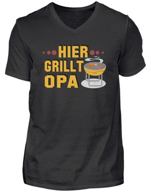 HIER GRILLT OPA - Herren V-Neck Shirt