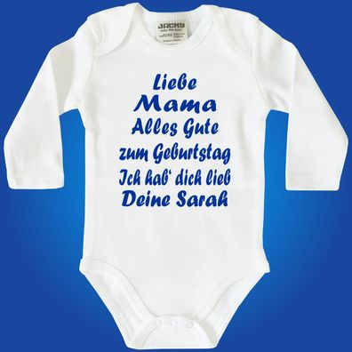 Baby-Body Geburtstag Papa Mama Oma Opa Tante Onkel Uroma Uropa - MIT Wunschname