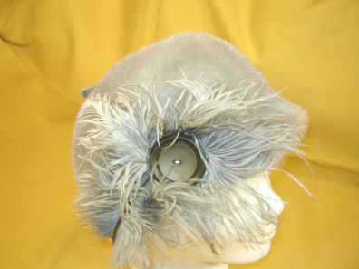 ausgefallene Vintage Damencap Kappe Filz grau 60er 70er Jahre B7
