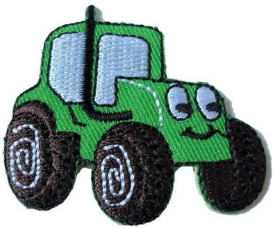 Aufbügler Aufnäher 50x40mm grün Fahrzeuge Traktor Trecker Applikation
