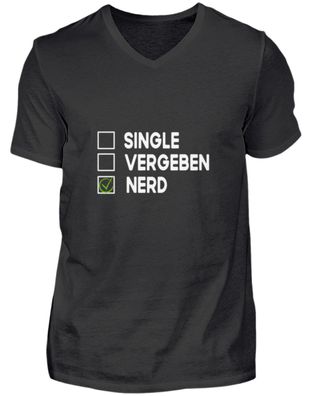 Single vergeben Nerd - Herren V-Neck Shirt