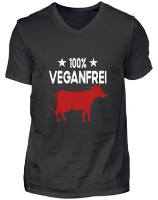 100% Veganfrei - Herren V-Neck Shirt