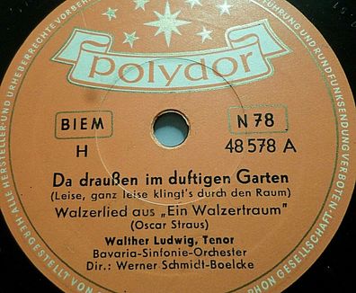 Walther LUDWIG "Grüß mir mein Wien / Da draußen im duftenden Garten" Polydor 10"