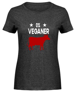 0% Veganer - Damen Melange Shirt