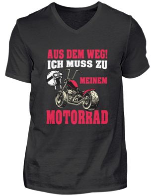 Aus dem weg ich muss zu meinem Motorrad - Herren V-Neck Shirt