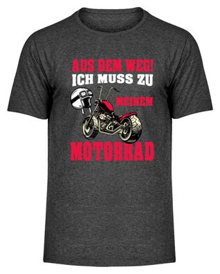 Aus dem weg ich muss zu meinem Motorrad - Herren Melange Shirt