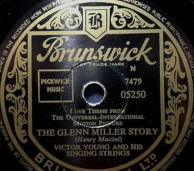 VICTOR YOUNG & Singing Strings "The Glenn Miller Story / Geraldine" 1954 78rpm