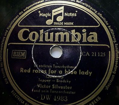 Victor Silvester "Red roses for a blue lady / Beautiful eyes" Columbia 78rpm 10"