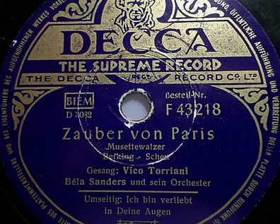 Vico Torriani "Zauber von Paris / Ich bin verliebt in deine Augen" Decca 78rpm
