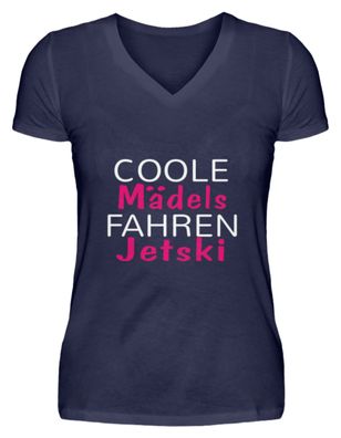 Coole Mädels fahren Jetski - V-Neck Damenshirt