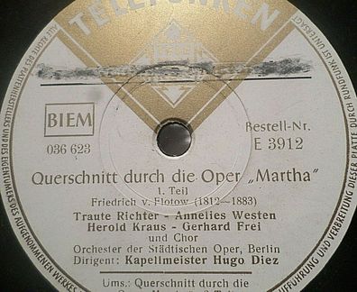 Various Artists "Querschnitt durch die Oper "Martha" Telefunken 12"