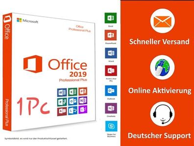 Microsoft Office 2019 Pro Plus Genuine Key I für 1 Windows PC I Download Vollversion