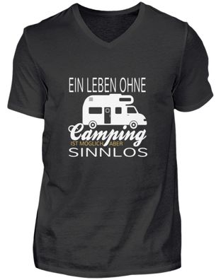 Ein Leben ohne Camping ist möglich aber - Herren V-Neck Shirt
