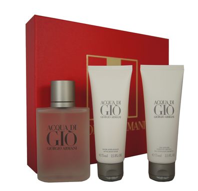 Armani Acqua di Gio Eau de Toilette 100ml Shower Gel 75ml After Shave Balm 75ml