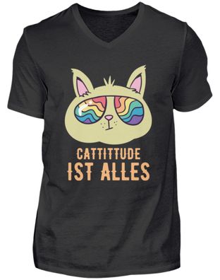 Cattittude IST ALLES - Herren V-Neck Shirt