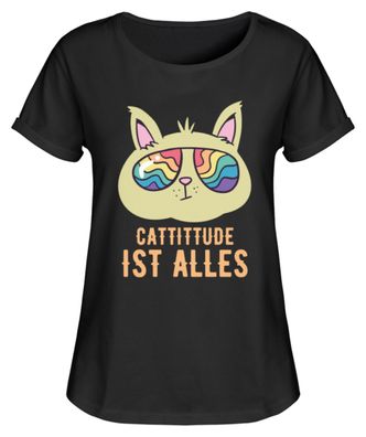 Cattittude IST ALLES - Damen RollUp Shirt
