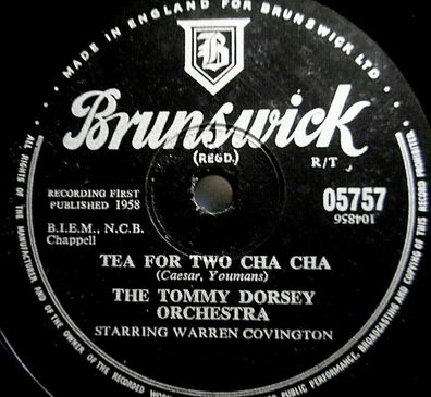 TOMMY DORSEY Orchestra "Tea For Two / My Baby Just Cares For Me" Brunswick 1958