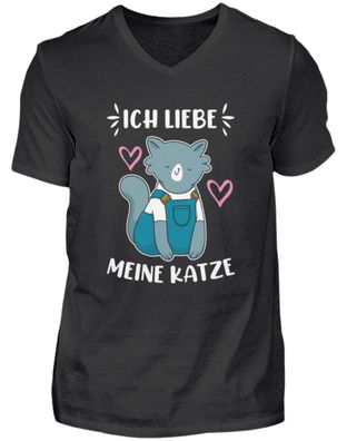 ICH LIEBE MEINE KATZE - Herren V-Neck Shirt
