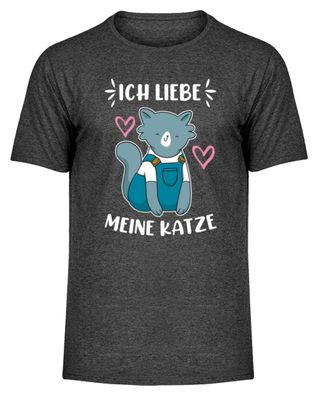 ICH LIEBE MEINE KATZE - Herren Melange Shirt