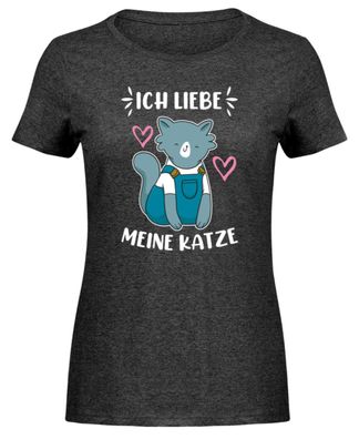 ICH LIEBE MEINE KATZE - Damen Melange Shirt