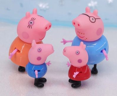 4 Teiliges Figuren Set Peppa Pig Schweine Familie Wutz George Mama Papa
