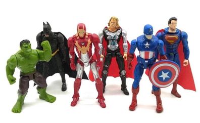 6 Action Figuren DC Marvel Avengers Welt Batman Superman Ironman Hulk 10 cm