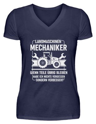 Landmaschinen Mechaniker WENN TEILE - V-Neck Damenshirt