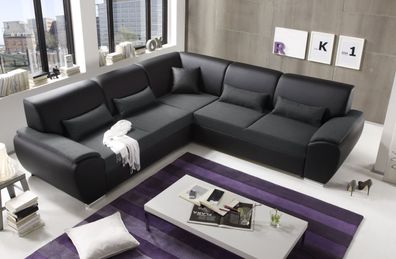 Kombiecke "Antara" Couch Schlafcouch Funktionssofa ausziehbar anthrazit 272 cm