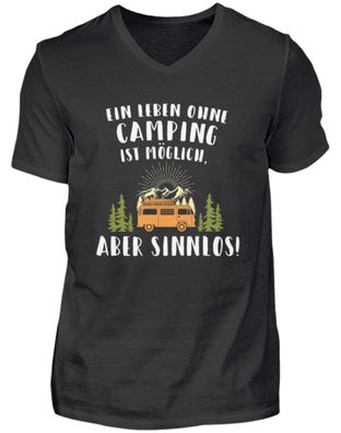 EIN LEBEN OHNE Camping IST Möglich, - Herren V-Neck Shirt