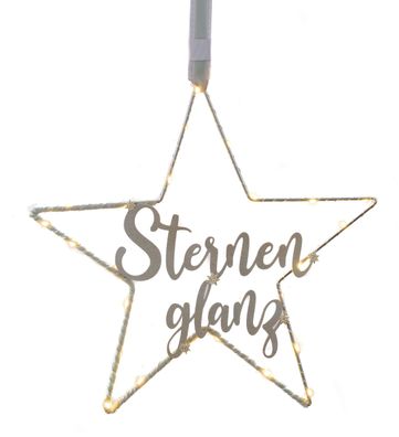 Metall LED Stern Lichterglanz - ca. 40 cm - Deko Weihnachtsstern zum aufhängen