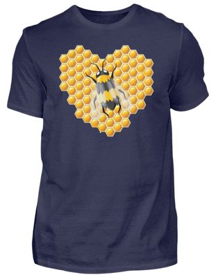 Bienen Honig Herz - Herren Premiumshirt