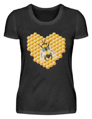 Bienen Honig Herz - Damenshirt