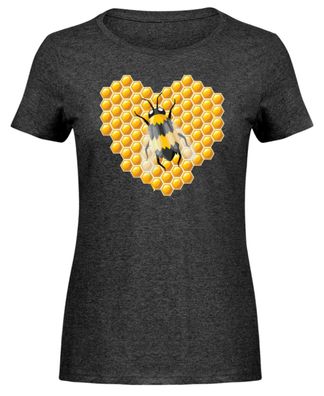 Bienen Honig Herz - Damen Melange Shirt