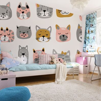 Muralo VINYL Fototapete XXL TAPETE für Kinder Fabelhafte Lustige Kätzchen 3411