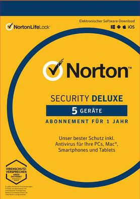 NORTON (Internet) Security Deluxe 3.0 2024 5Geräte 1Jahr Deutsch Download