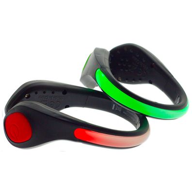 LED Schuh Clip Rot / Grün Sicherheit bei Dunkelheit für Jogger Nacht laufen NEU