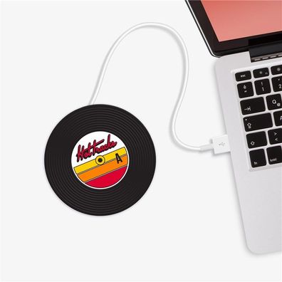 Hot Tracks Mustard USB Tassen Wärmer Retro Schallplatte