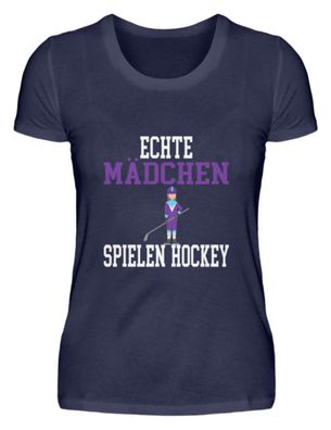 Echte Mädche spielen Hockey - Damen Premiumshirt