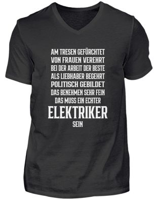 Echter Elektriker - Herren V-Neck Shirt