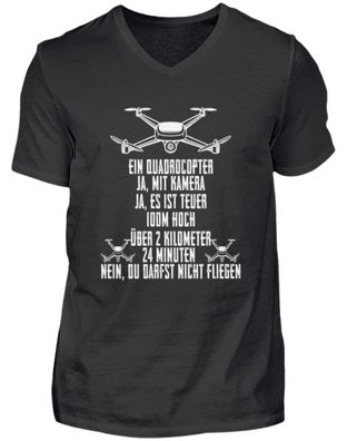 Drohne Design Pilot Modellbauer - Herren V-Neck Shirt