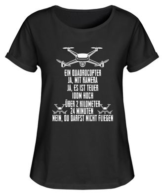 Drohne Design Pilot Modellbauer - Damen RollUp Shirt