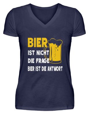 Bier nicht frage bier ist die antwort - V-Neck Damenshirt