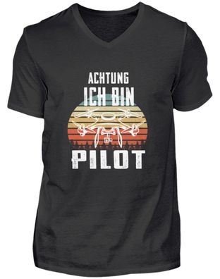 Achtung ich bin Pilot - Herren V-Neck Shirt
