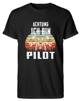 Achtung ich bin Pilot - Herren RollUp Shirt