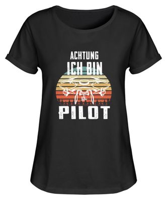 Achtung ich bin Pilot - Damen RollUp Shirt