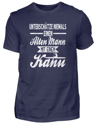 Alter Mann Mit Kanu - Rentner Spruch - Herren Premiumshirt