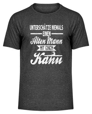 Alter Mann Mit Kanu - Rentner Spruch - Herren Melange Shirt