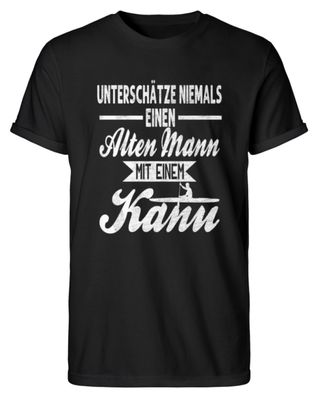 Alter Mann Mit Kanu - Rentner Spruch - Herren RollUp Shirt